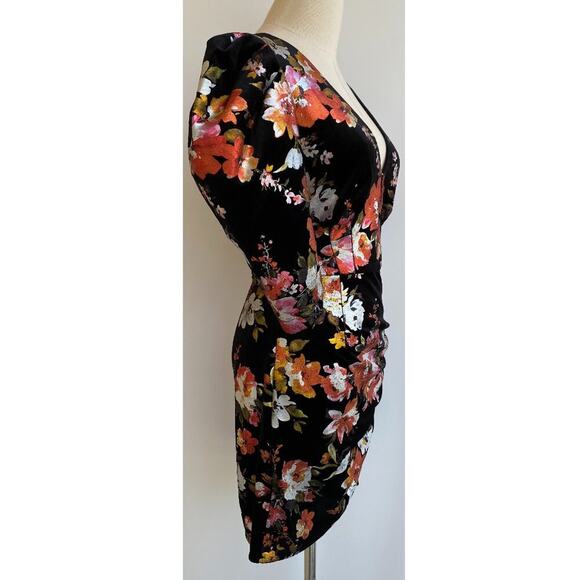 Bronx and Banco Floral Velvet mini dress sz XS - Picture 3 of 13